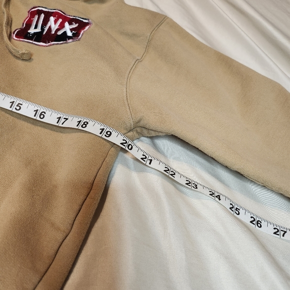 Unxpected UNX Men's White& Tan Hoodie Size Medium A29 - Picture 5 of 10
